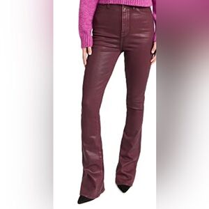 7 for All Mankind Dark red ultra high rise Coated Skinny Bootcut Jeans size 26